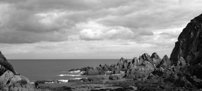 North Devon Coast: The overcast light looked enchanting as it caught the angles of these rocks.