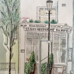 Geales Restaurant, Chelsea Green. Painted while taking part in the Pintar Rapido, London event.