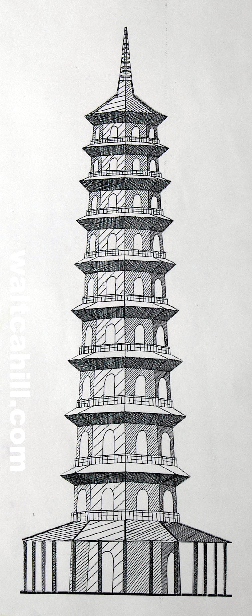 The Pagoda in Kew Gardens (ink)