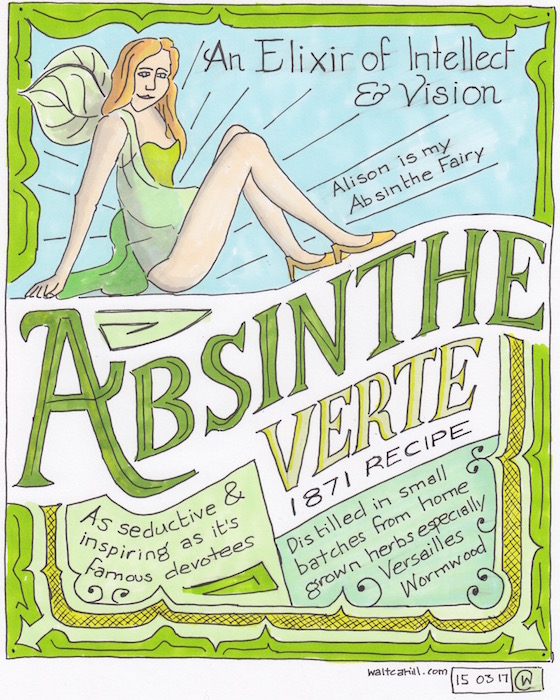 Absinthe Fairy Bottle Label