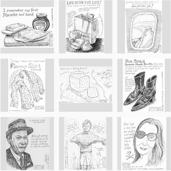 Nine Drawings: 1st to 9th October