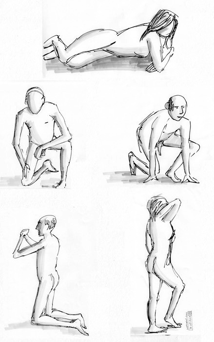 Covent Garden Life Drawing #233 to #237
