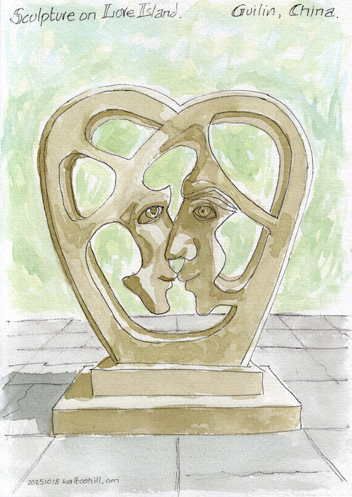 Sculpture on Love Island. Guilan, China