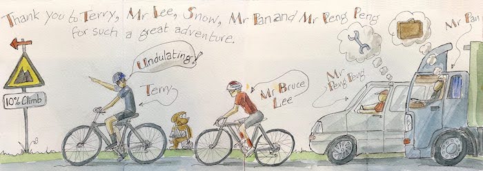 Thank you card for Cycling Adventure in China