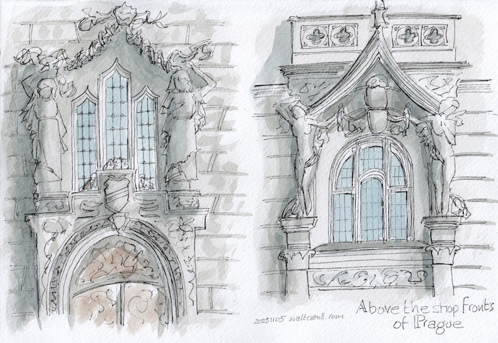 Above the shop fronts. Prague.