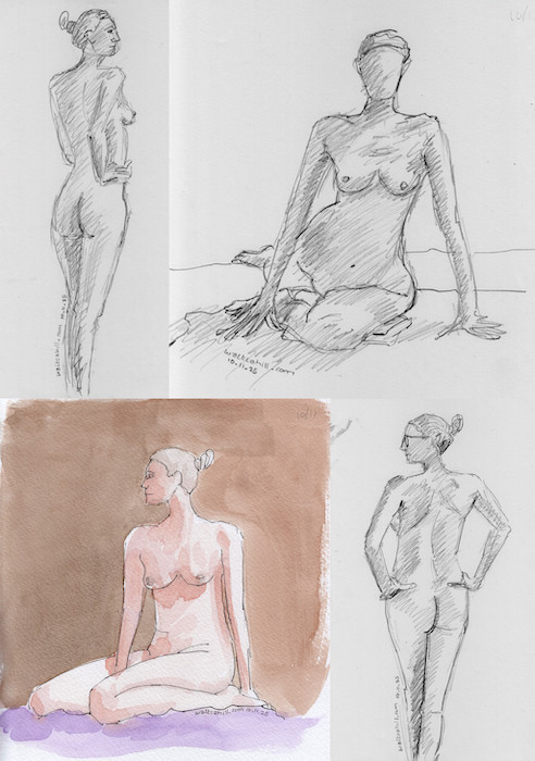 BD Life Drawing #107 to #110